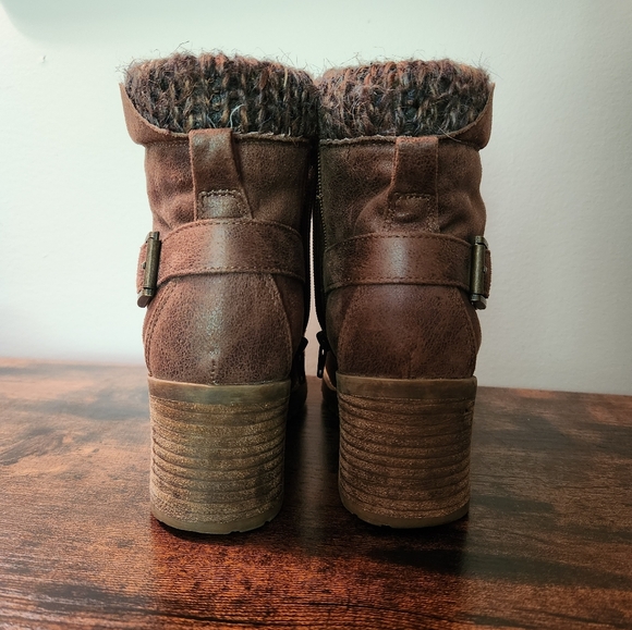 Carlos Santana Brown Lace up Moto Combat Boots Women's 7M - Picture 4 of 11